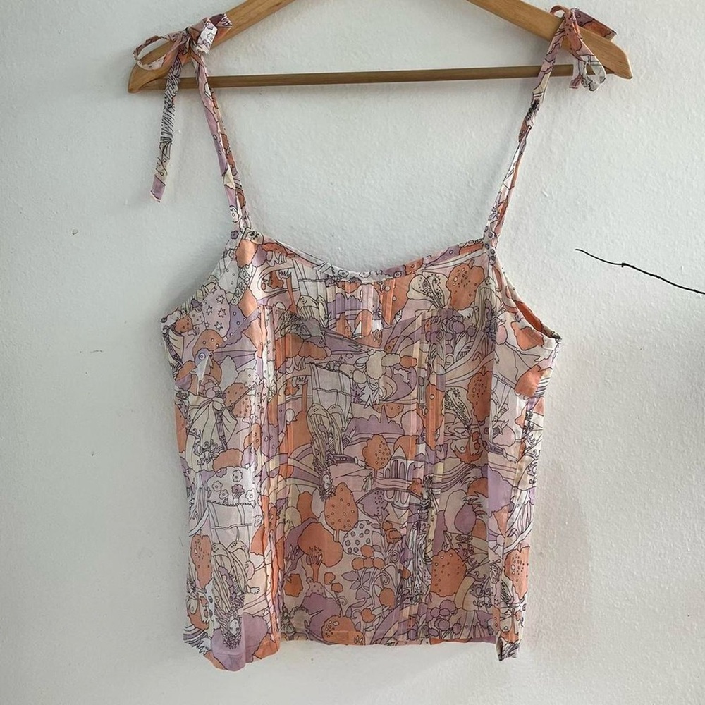 Marc Jacob's patterned spaghetti strap tank top size extra small pink
